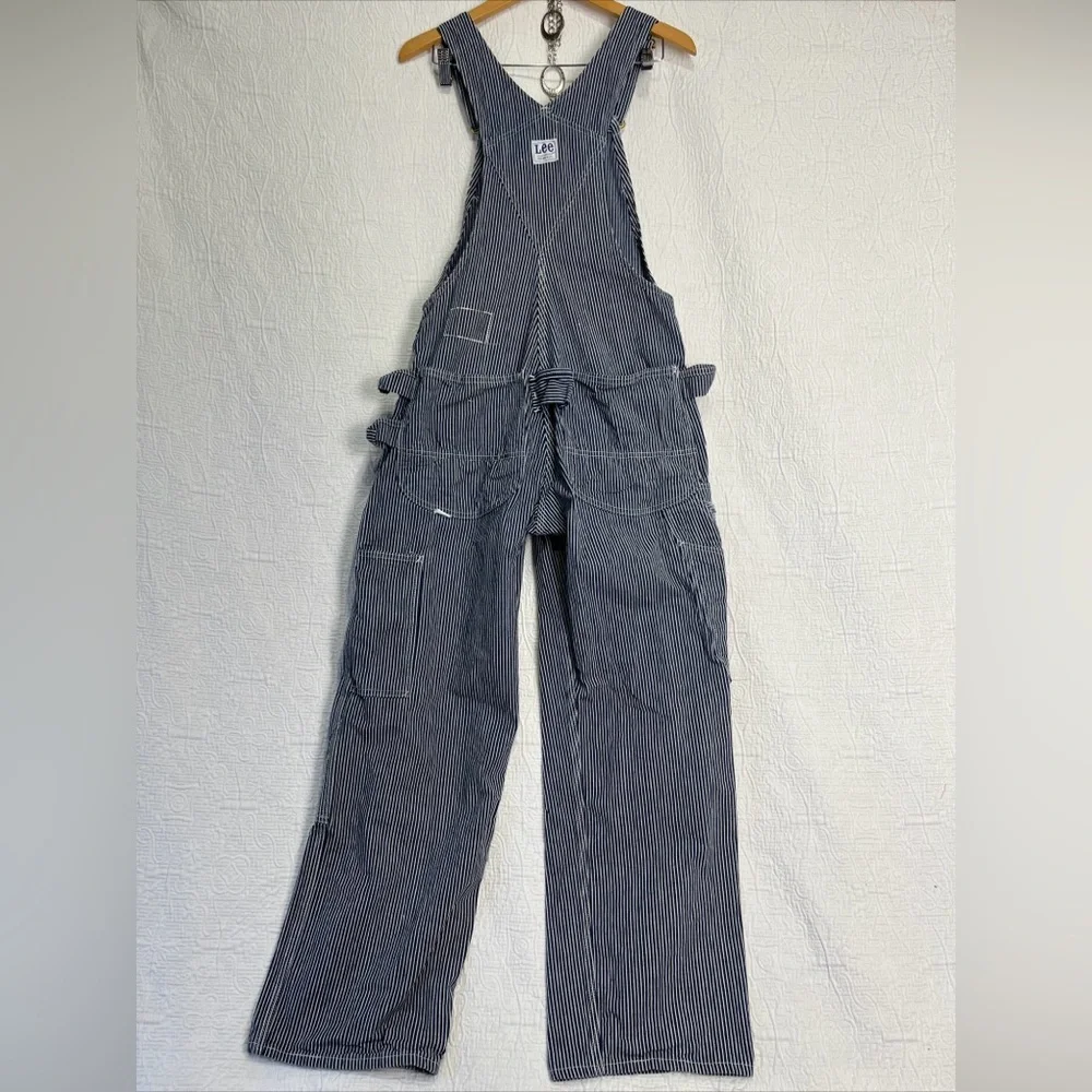 Vintage Lee Hickory Stripe Overalls 30x30 Carpenter Sanforized Union Made USA